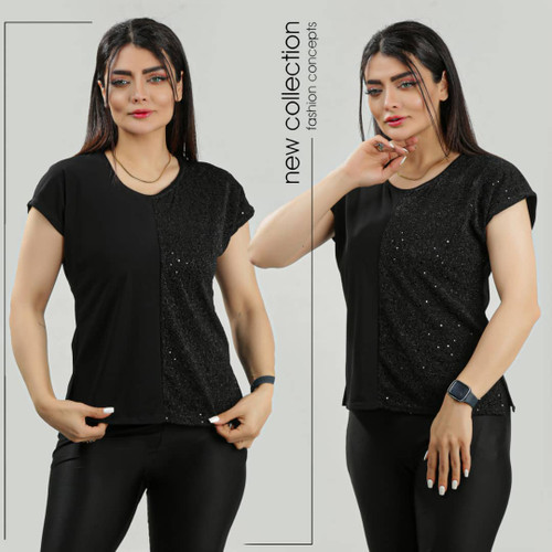 بلوز نیم پولک .جنس کار خاویار .سایز دو ایکس