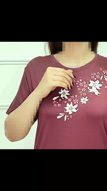 تیشرتدخترانه مدل گلدار چاپی ویسکوز نخ ۱۰۰٪بهار پوش