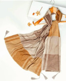 شال دخترانه موهر ایرانی عرض۷۵ طول ۲متر فقط فقط نخودی یشمی