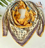 روسری زنانه سیا اسکارف دور دست دوز عرض ۱۴۰