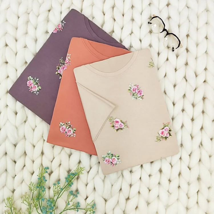 تیشرت زنانه پیش چاپ ویسکوز نخ ۱۰۰٪سایز ۴ایکس