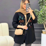 مانتو دخترانه لینن گلدوزی