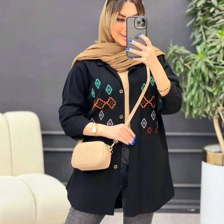 مانتو دخترانه مدل لینن گلدوزی فری سایز تا ۴۸ دو رنگ اخر طوسی و سفید