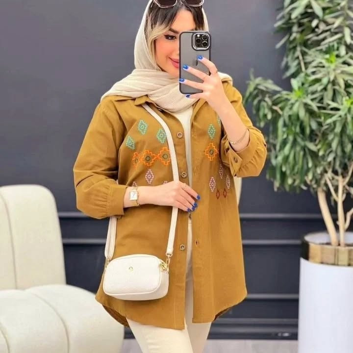 مانتو دخترانه مدل لینن گلدوزی فری سایز تا ۴۸ دو رنگ اخر طوسی و سفید