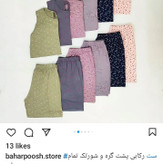 ست تاپ گره ای و شورتک دخترانه ویسکوز نخ ۱۰۰٪بهار پوش فری سایز ۴۸ شش طرحی