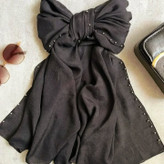 شال دخترانه نخ اسلپ مرواریدی