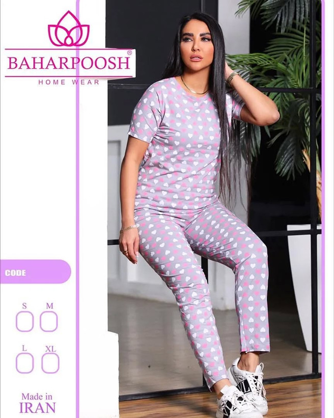 ست تیشرت و شلوار دخترانه قلبی پنبه سوپر بهار پوش