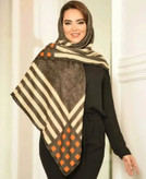 روسری زنانه نخی دور دست دوز