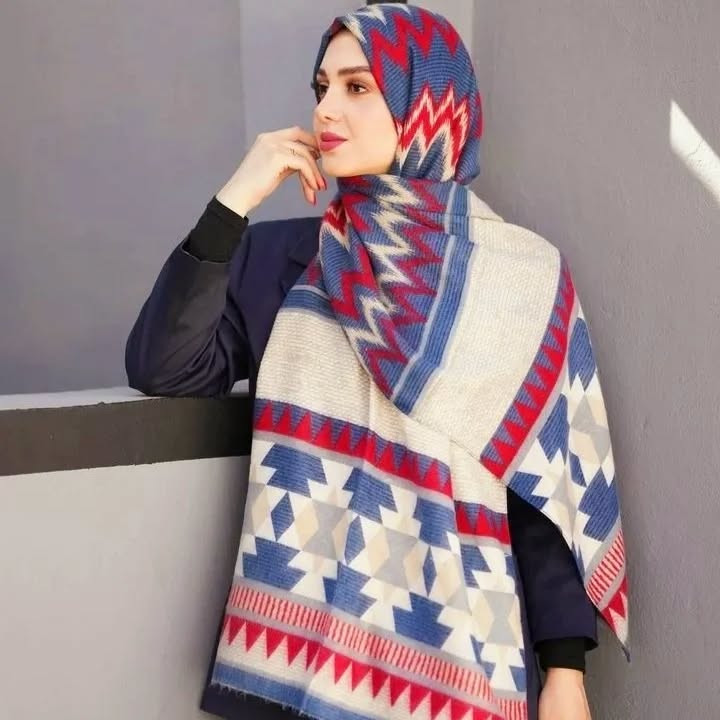 شال دخترانه مدل موهر ایرانی عرض ۷۵ طول ۲متر