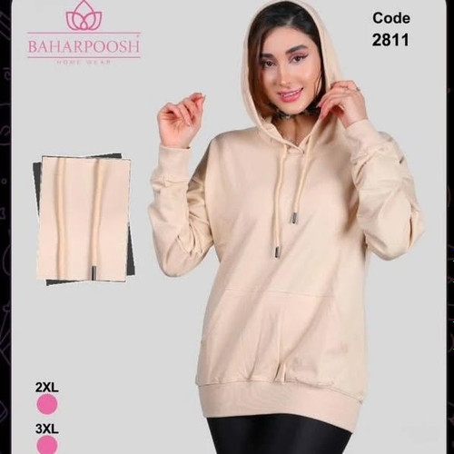 هودی دخترانه کوتاه دورس دو نخ پنبه دورو بهار پوش