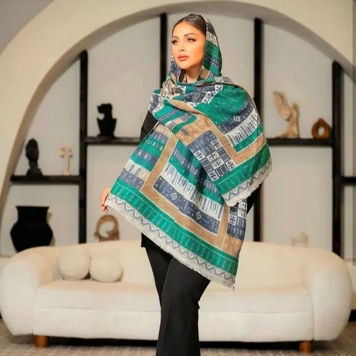 شال دخترانه مدل موهر ایرانی عرض ۷۵ طول ۲متر