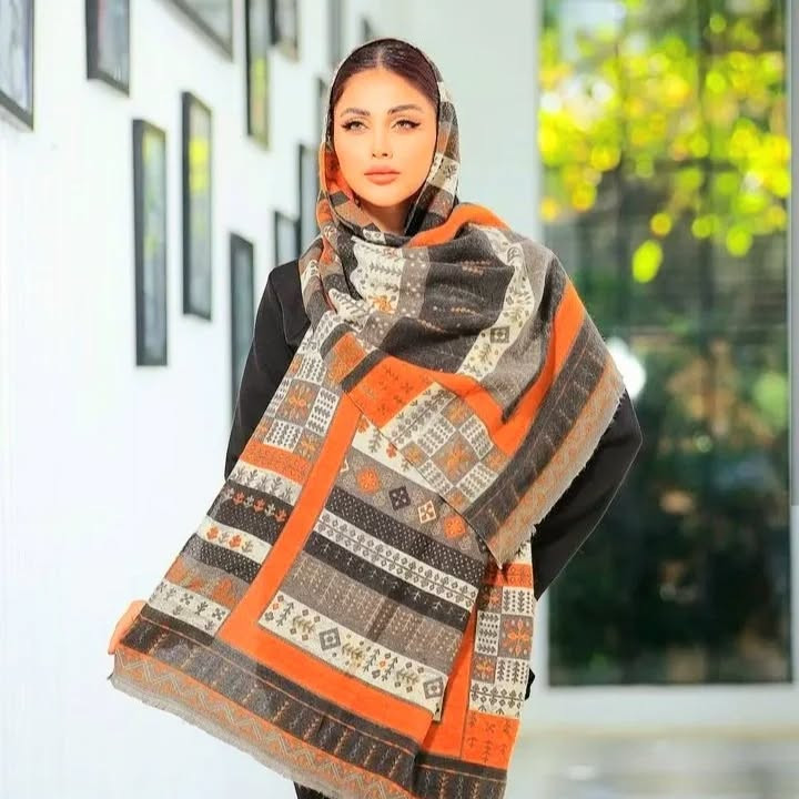 شال دخترانه موهر ایرانی عرض ۷۵ طول ۲متر