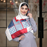 روسری دخترانه نخ ابریشم یونیک دور دست دوز عرض ۱۴۰
