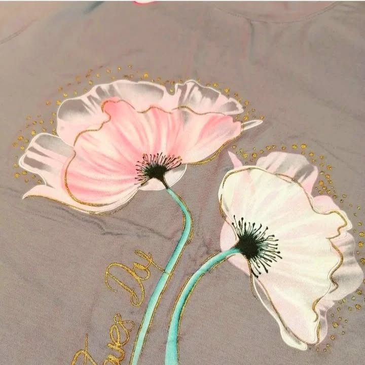 تیشرت دخترانه گلدار ویسکوز نخی ۱۰۰٪ بهار پوش