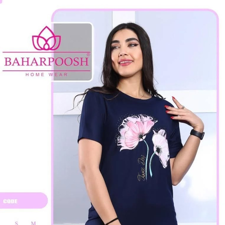 تیشرت دخترانه گلدار ویسکوز نخی ۱۰۰٪ بهار پوش