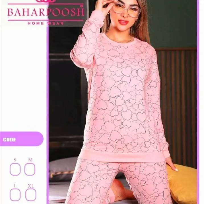 ست بلوز و شلوار دخترانه دورس سه نخ بهار پوش