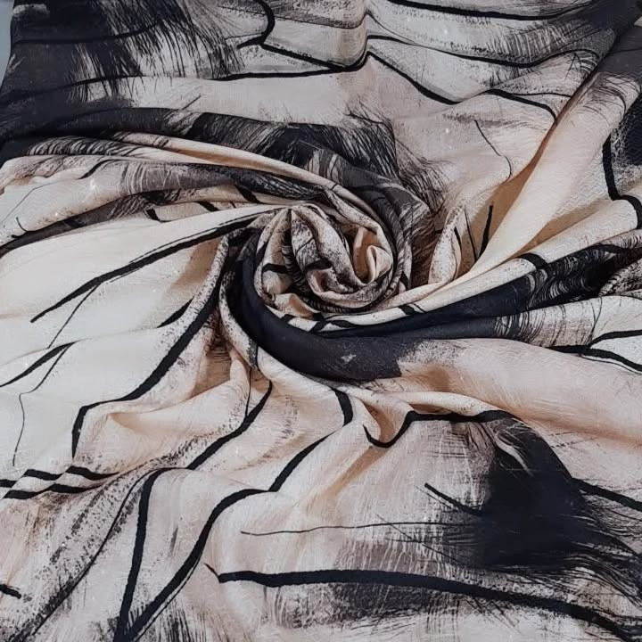 روسری دخترانه نخ دور دست دوز عرض ۱۴۰