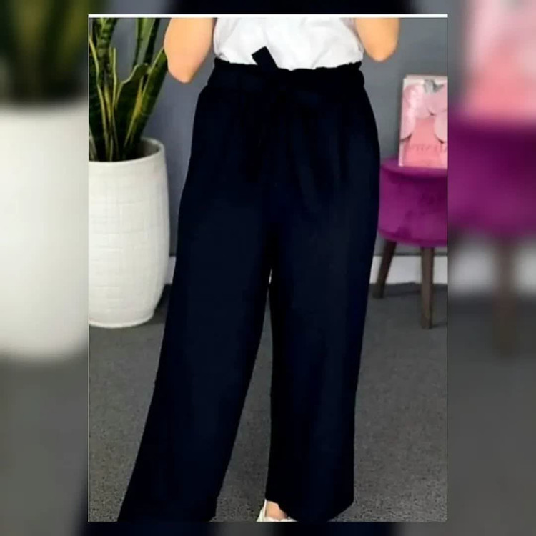 شلوار دامنی زنانه نخ بابوس فقط مشکی فری سایز تا ۴۸