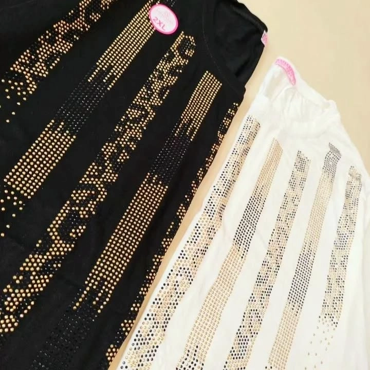 تیشرت زنانه مدل نگینی بدون ریزش ویسکوز نخ ۱۰۰٪ بهار پوش سایز ۳ایکس