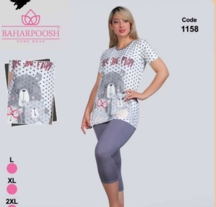 تیشرت دخترانه و شلوارک مدل شلوارک زیر زانو ویسکوز نخ ۱۰۰٪بهار پوش