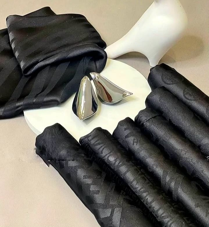 روسری دخترانه نخ ابریشم ریشه سوزنی عرض ۱۲۰