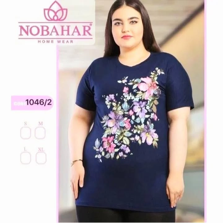 تیشرت دخترانه مدل ابرنگی ویسکوز نخ ۱۰۰٪بهار پوش سایز ۲ایکس گلبهی