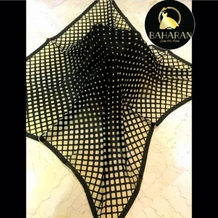 روسری زنانه مدل حریر نخ عرض ۱۲۰ دور دست دوز