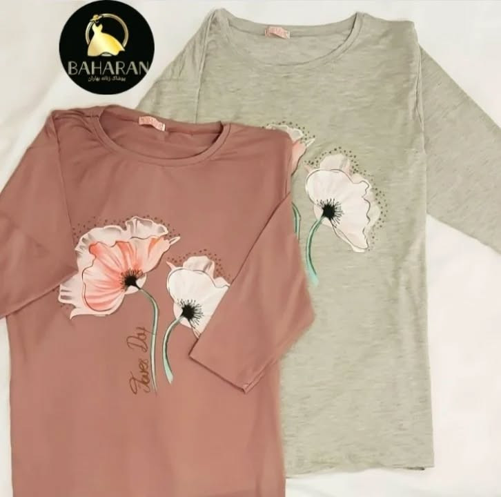 بلوز دخترانه استین سه رب سایز ۲ایکس فقط طوسی