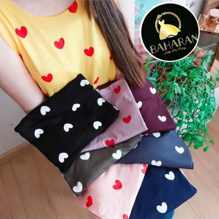 تاپ دخترانه مدل طرح قلب ویسکوز نخ ۱۰۰٪بهارپوش