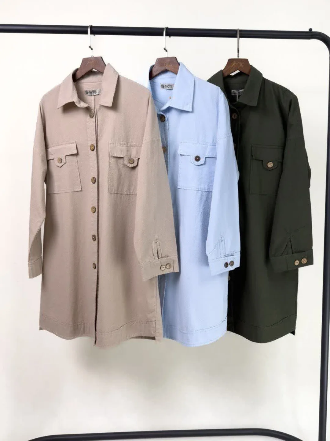 مانتو  دخترانه لینن نچرال دو سایز سه رنگ شسته شده بدون ابرفت