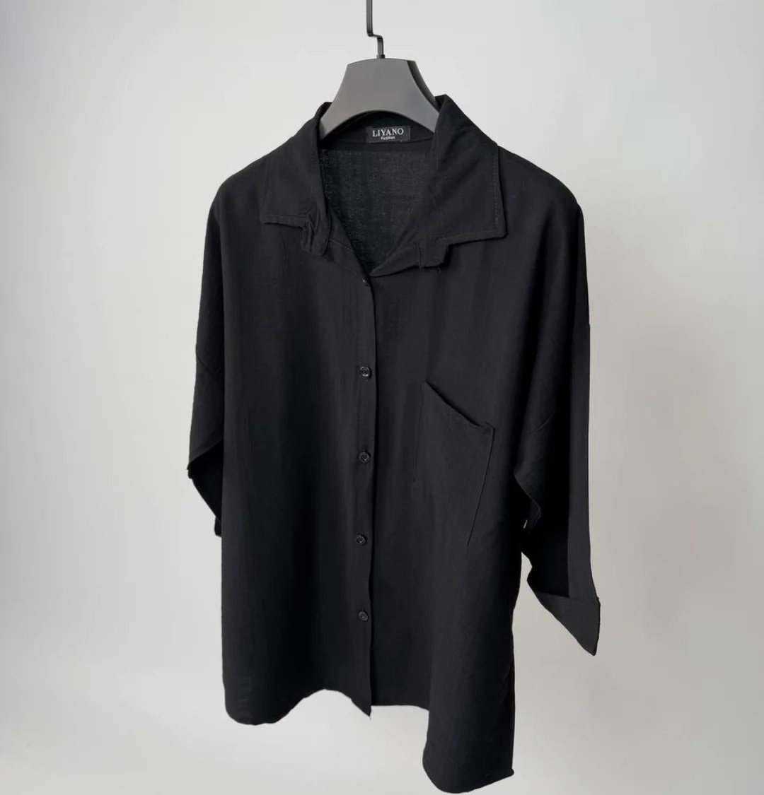 مانتو دخترانه نخ بابوس قد ۸۰ فری سایز تا ۴۶ فقط مشکی