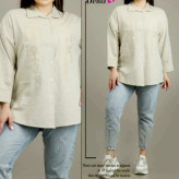 مانتو دخترانه لیننکلدوزی برجسته قد کاز ۸۰ فری سایز تا ۴۶