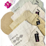 مانتو دخترانه لیننکلدوزی برجسته قد کاز ۸۰ فری سایز تا ۴۶