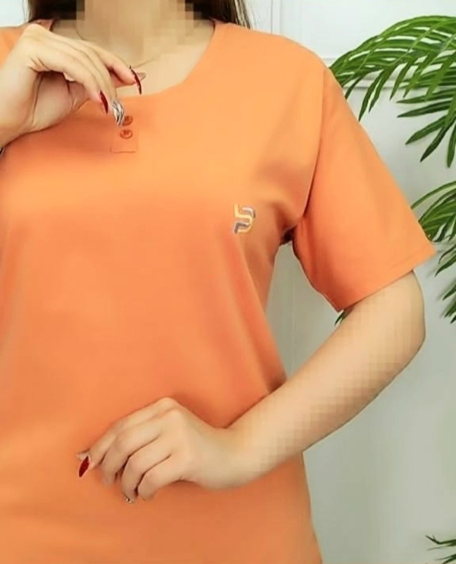 تیشرت زنانه مدل پنبه سوپر بهار پوش گلدوزی سایز ۳و ۴ ایکس